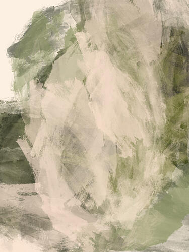 Muted Green Strokes Art Print