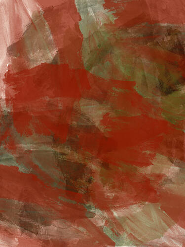 Crimson and Olive Strokes Art Print