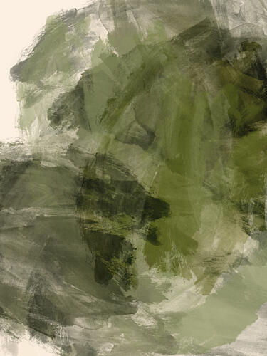 Abstract Green Strokes Art Print