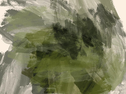 Green Abstract Strokes Art Print