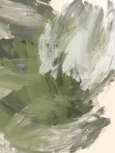 Modern Green Abstract Flow Art Print
