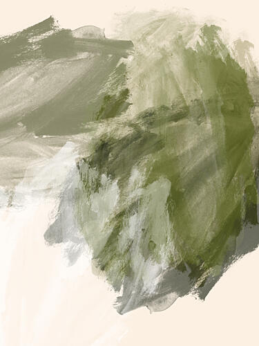 Serene Green Abstract Art Print