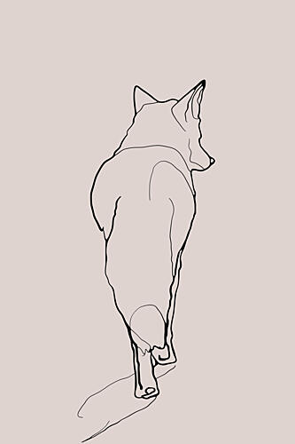Foxsimplelineno01 Art Print