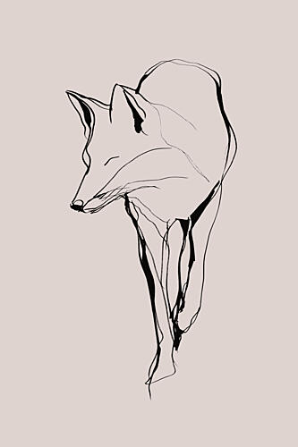 Foxsimplelineno02 Art Print