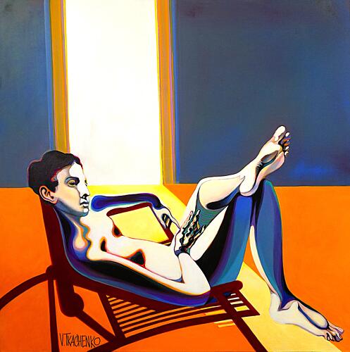 Reclining Man in Sunlight Art Print