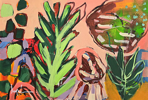 Vibrant Botanical Shapes Art Print