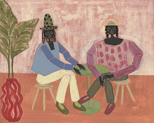 With a Friend Art Print by Studio Imo