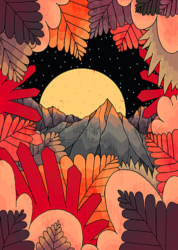 Celestial Mountain Landscape Art Print