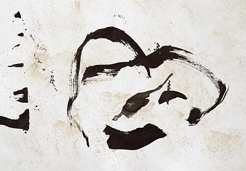 Abstract Ink Portrait Art Print by Santhosh ch