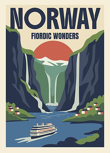 Scenic Fjord Cruise Art Print