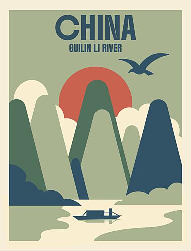 LI River Mountain Sunset Art Print by Marika Barsrsind