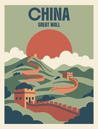 Great Wall Sunset Art Print by Marika Barsrsind