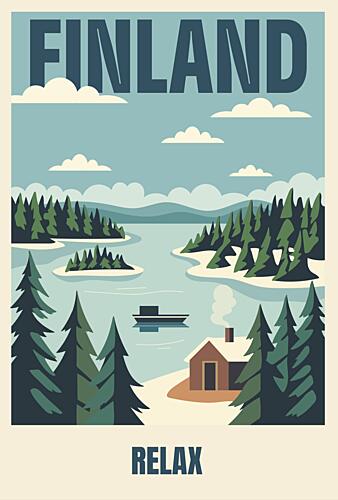 Relaxing Finland Landscape Art Print