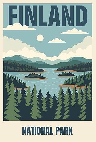Finland National Park Lake Art Print by Marika Barsrsind