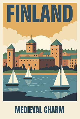 Finland Medieval Charm Art Print by Marika Barsrsind