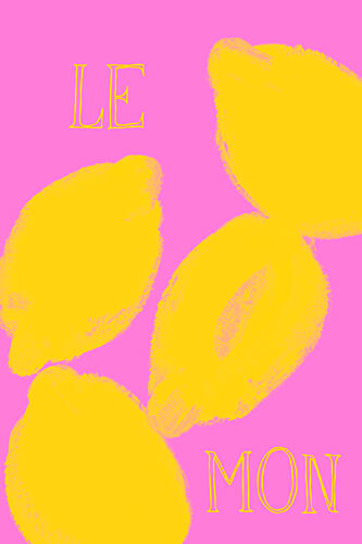 Lemon with Text Pop art reproduction