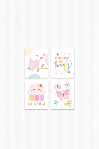 Cute Pastel Dreams Gold Print