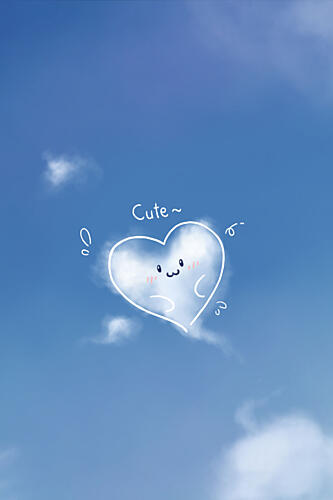 Cute Cloud Heart Art Print
