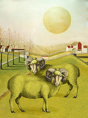 The Green Sheep Art Print