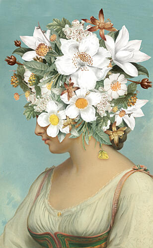 Elegant Floral Profile Art Print