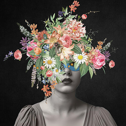 Mysterious Floral Portrait Art Print