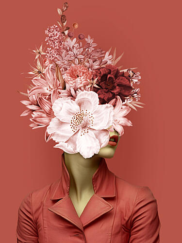 Elegant Floral Portrait Art Print