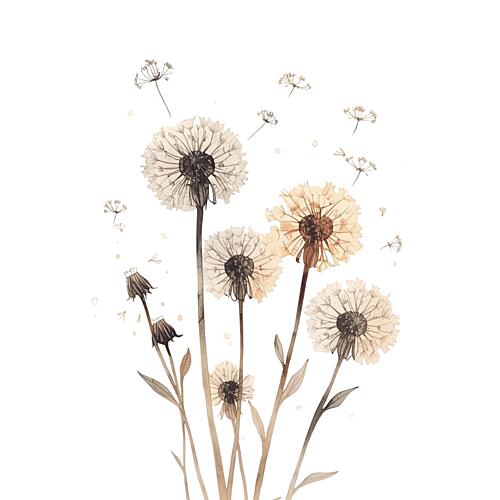 Blowing Dandelion Seeds Art Print