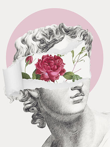 Surreal Classical Rose Art Print