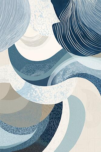 Abstract Ocean Flow Art Print by Sally Ann Moss