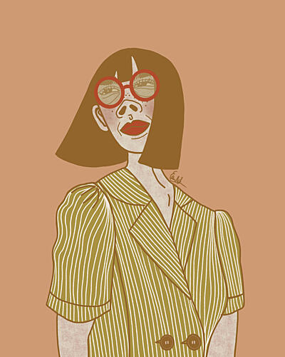 Chic Woman City View Art Print by Elsa Natterdal