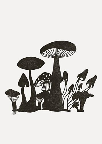 Enchanted Mushroom Forest Art Print by Elsa Natterdal