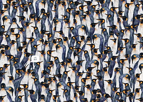 Singing King Penguins Art Print
