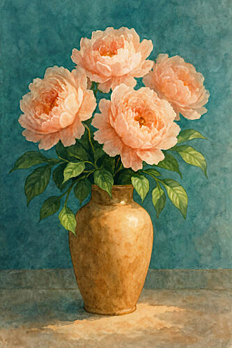 Elegant Peony Bouquet Art Print