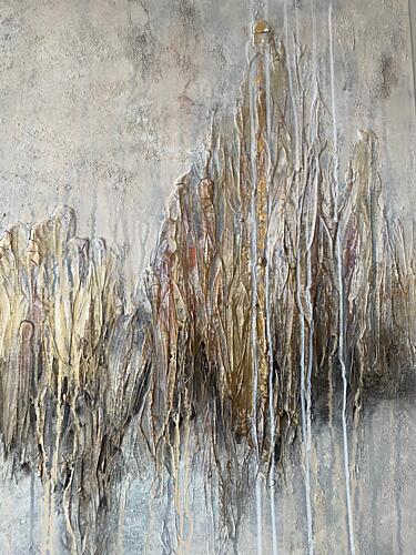 Textured Gold Mountains Art Print by Gabriela Aleksandra Szuba