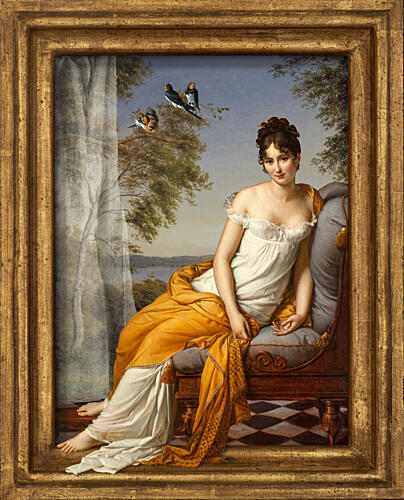 Elegant Woman by Window Art Print