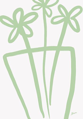 Green Flowers Art Print