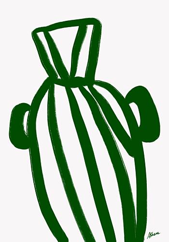 Dark Green Vase Art Print