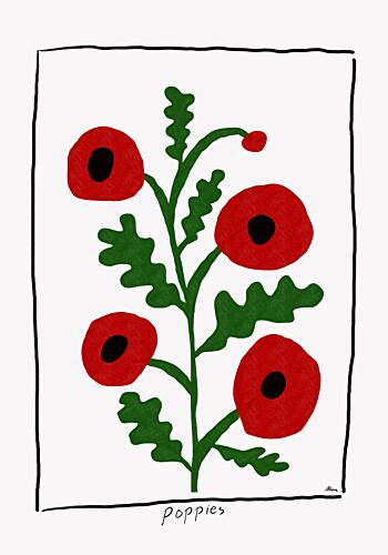 Poppies Pop art reproduction