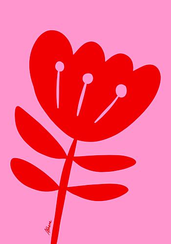 Red Flower Pop art reproduction