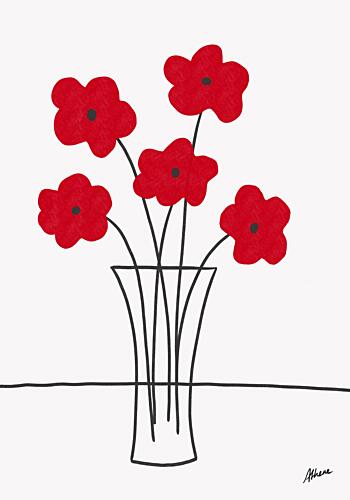 Poppies in Vase Pop art reproduction