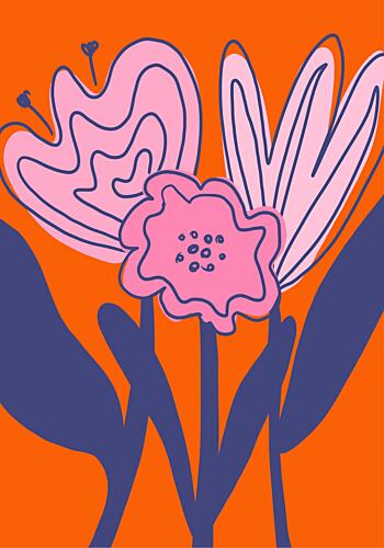Abstract Flowers Art Print