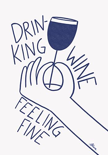 Drinking Wine Feeling Fine Art Print
