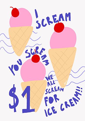 Ice Cream! Pop art reproduction
