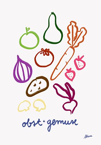 Obst Gemuse Art Print