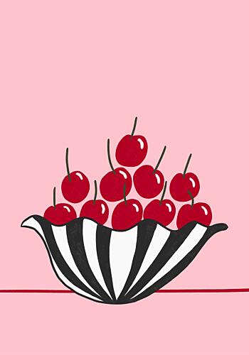 Cherries in Bowl Art Print