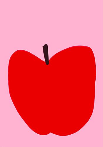 Red Apple Pop art reproduction