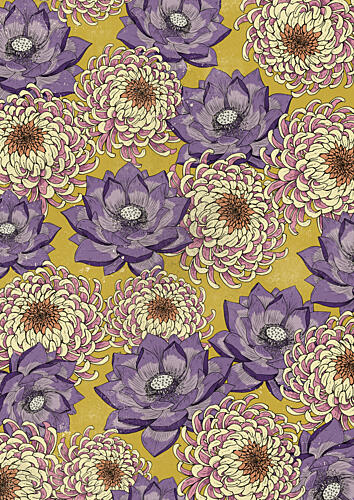 Purple Lotus Gold Bloom Gold Print