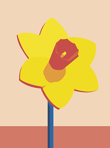 Modern Yellow Daffodil Art Print by Daria Ivanovna