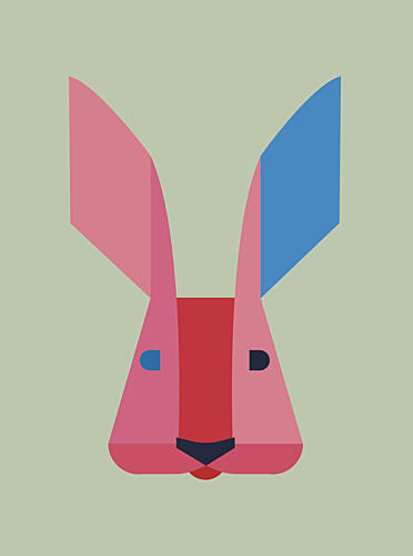 Colorful Geometric Rabbit Art Print by Daria Ivanovna