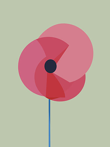 Minimalist Pink Poppy Pop art reproduction